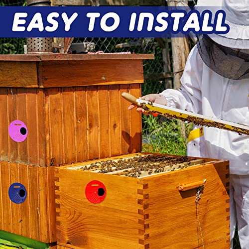 60 Pcs Plastic Bee Hive Box Entrance Gate 2.68 Inch Entrance Disc Bee Nest Door Round Beehives Vents for Swarm Traps Horizontal Hives Beekeeping Equipment Beehive Tool