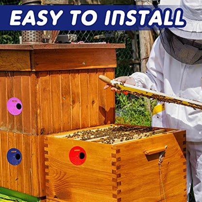 60 Pcs Plastic Bee Hive Box Entrance Gate 2.68 Inch Entrance Disc Bee Nest Door Round Beehives Vents for Swarm Traps Horizontal Hives Beekeeping Equipment Beehive Tool