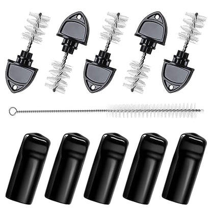 Beer Tap Plug Brush Beer Faucet Cap, 5pcs Beer Tap Plugs & 5pcs Rubber Draft Beer Faucet Covers & 1pcs Long Cleaning Draft Beer Plugs Tap Brush for Most Standard American Beer Faucets - size: 11 PCS