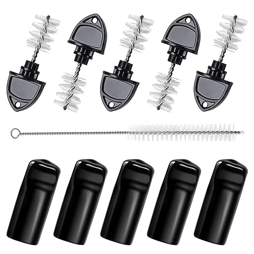 Beer Tap Plug Brush Beer Faucet Cap, 5pcs Beer Tap Plugs & 5pcs Rubber Draft Beer Faucet Covers & 1pcs Long Cleaning Draft Beer Plugs Tap Brush for Most Standard American Beer Faucets - size: 11 PCS