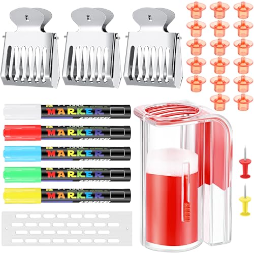 Yalikop 62 Pieces Queen Bee Marker Kit 1 Marking Bottle 5 Marking Pen 1 Beehive Entrance Door 50 Bee Keeping Platforms 3 Marker Clips 2 Push Pins Trap Beekeeper Supplies Tools (Red) - color: Red