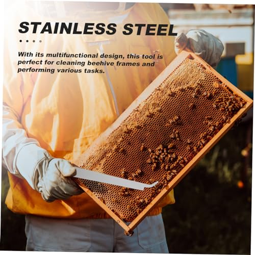BESPORTBLE 5pcs Stainless Steel Hive Tool Bee Frame Lifter Curved Head Scraper Beehive Scraper Beekeeping Tool for Beekeepers