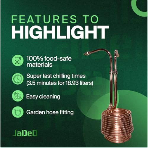 Scylla™ Copper Wort Chiller for Beer Brewing | Triple Coil Immersion Chiller for Home Brewing Kits | Fits Grainfather, Brewzilla, Anvil Foundry | For Kettles with Electric Elements