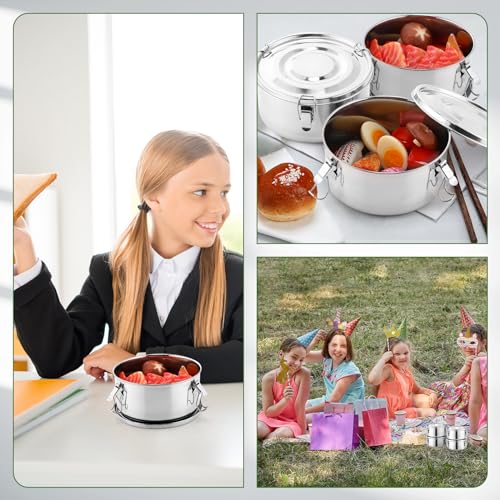 4 Pcs Stainless Steel Bento Box Bulk 36 oz Reusable 304 Stainless Steel Food Storage Containers with Lockable Clips to Leak Proof, Dishwasher Safe - size: 36 oz