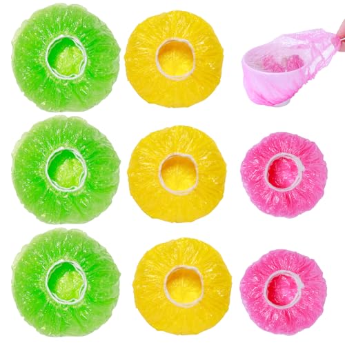 Mwellewm Bowl Covers Reusable Elastic Plastic Wrap for Food Storage Fresh Keeping Stretch Bags Bowl Covers for Bread Proofing Alternative to Foil for Family Outdoor Picnic Sourdough Baking(180)