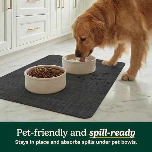 Cuisinart Coffee Mat for Countertop (2 Pack)–Quick-Dry Absorbent Coffee Bar Mat for Espresso Machines & Brew Stations, Also Use as a Dish Drying Mat on Kitchen Counter, Non-Slip, Easy Care, 15” x 20” - color: Black