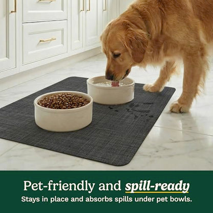 Cuisinart Coffee Mat for Countertop (2 Pack)–Quick-Dry Absorbent Coffee Bar Mat for Espresso Machines & Brew Stations, Also Use as a Dish Drying Mat on Kitchen Counter, Non-Slip, Easy Care, 15” x 20” - color: Black