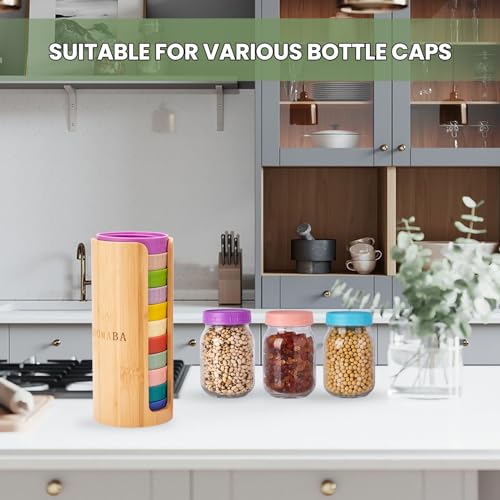 Mason Jar Lid Organizer, Wide & Regular Mouth Lids Holder (2pcs) | Mason Jar Lid Storage Made of Bamboo, Stackable Space-Saving Rack, Suitable for Mason/Canning/Bamboo Lids - style: Double-sided hole