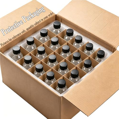 36 Pack 2oz Clear Glass Bottles with Lids, 60ml Boston Shot Bottles for Personal Care & Beauty Travel, Industrial Lab, Sample, Essential Oils, Potion, Juice, Whiskey, Spice - color: Clear, size: 2oz-36P