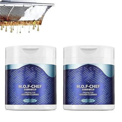 All Purpose Kitchen Cleaning Powder, M.O.F-Chef Kitchen Protective Cleaner Heavy Duty Degreasing Bubble Powder Foam Cleaner Rust Remover(2PCS) - color: 2pcs