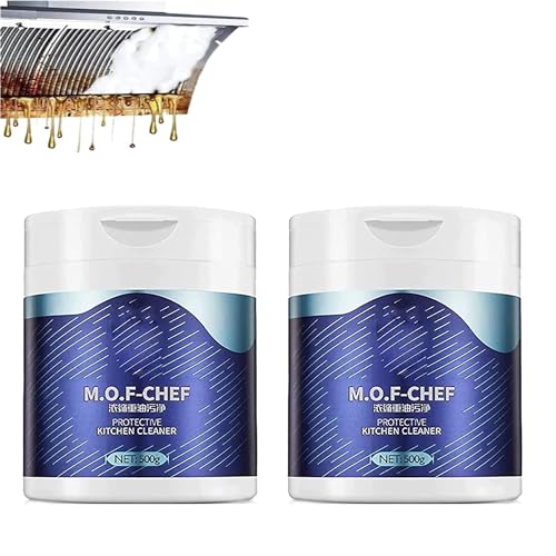 All Purpose Kitchen Cleaning Powder, M.O.F-Chef Kitchen Protective Cleaner Heavy Duty Degreasing Bubble Powder Foam Cleaner Rust Remover(2PCS) - color: 2pcs