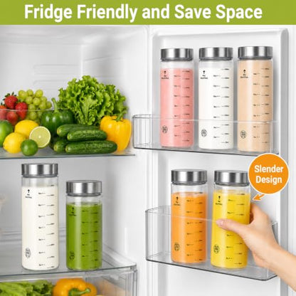 20oz Reusable Glass Juice Bottles with Lids, Wide Mouth, BPA-Free | Leak-Proof Clear Water Bottle for Juicing, Smoothie, Meal Prep | Capacity Markings, Brush Included, Dishwasher Safe | 4pcs - color: Clear-4 Pack, size: 20 Ounces