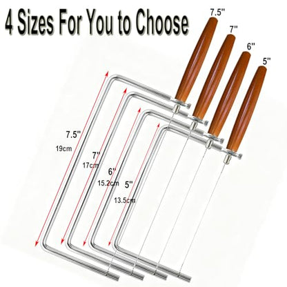 5in Cheese Slicer Kit Accessories Kitchen Knife Cheese Cutter Stainless Steel Components DIY for Making Giftable Cheese Cutting Boards with Cheese Cutter Kit,Wire Cheese Slicer(1Slicer+3Wires)5" - size: 5in