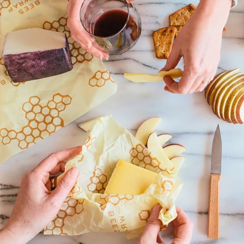 Bee's Wrap Beeswax Wraps for Food - 3 Pack of Large Beeswax Wraps - Plastic Free Made in USA Reusable Natural Food Wrap - Honeycomb Print - style: Honeycomb Large 3 Pack
