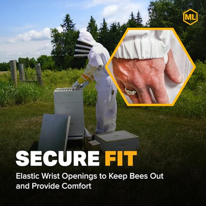 Mann Lake ProVent Beekeeping Jacket, Professional Grade Vented Bee Gear with Self-Supporting Veil, Heavy-Duty Zippers, Elastic Wrist Openings, Reinforced High-Wear Areas & Chest Pocket, XX-Large - size: XX-Large