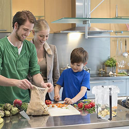 Kitchen Stand Holder, Plastic Bag Drying Rack, Multifunctional Countertop Cups Bottles Drying Rack for Plastic Bags, Bottles and Cups, Shelf Trash Bag (Black) - color: Black