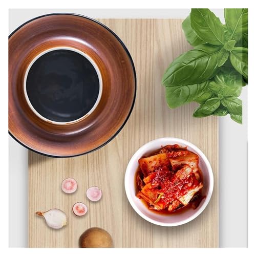 Fermentation Jars，Fermentation Crock Jar,Sauerkraut Crock,Pickle Jar Traditional Chinese Ceramic Fermentation Crock Jar Pickling Jar With Water Seal Airlock Lid,Large Thickened Ceramic Pickle Jar Kimc - size: 3.5KG