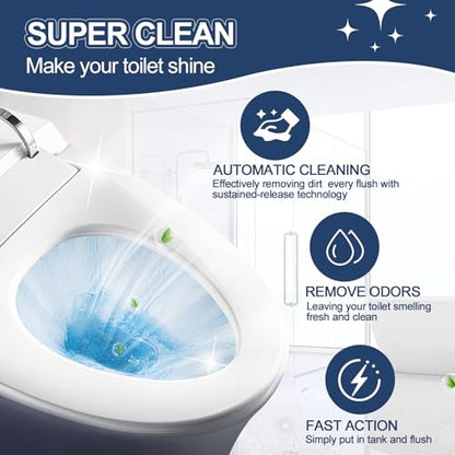 Msvvko Toilet Bowl Cleaners, Automatic Long-Lasting Blue Toilet Cleaner Bottle, Septic Safe Toilet Bowl Tablets in Bottles, Fresh Bathroom & Deodorize, 9 Pack, 2300 Flushes Each - size: 83 Ounce (Pack of 9)