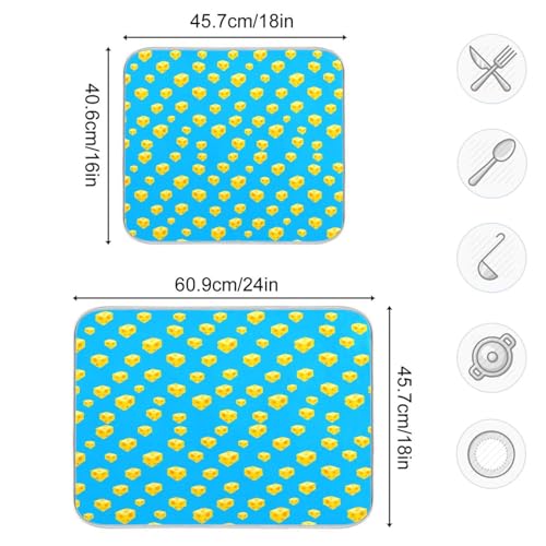 Qilmy Cheese Dish Drying Mat Absorbent Reversible Dish Drainer Pad Tableware Mat for Kitchen Counter Home Decoration, 16 x 18 Inch - size: 16 x 18 Inch