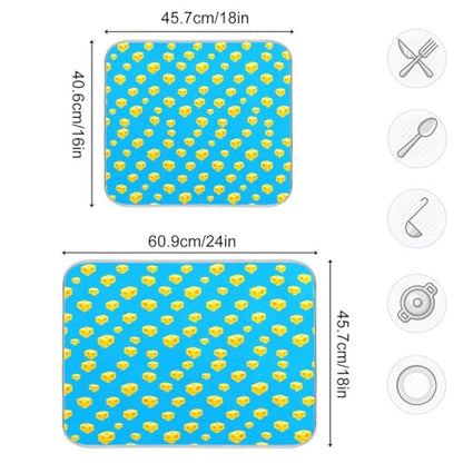 Qilmy Cheese Dish Drying Mat Absorbent Reversible Dish Drainer Pad Tableware Mat for Kitchen Counter Home Decoration, 16 x 18 Inch - size: 16 x 18 Inch