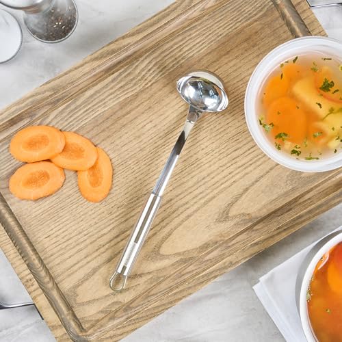 Restaurantware Stainless Steel Sauce Ladle - German Standard Gravy Ladle with Ergonomic Handle, Dishwasher Safe - Small Ladle For Serving Soups, Dressings, Sauces - style: Steel Sauce Ladle