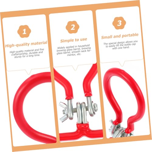 3 Pcs Manganese Steel Carboy Handle for 5 Gallon Glass Bottles Pvc-Covered Portable Lifting Tool for Home Brewing and Beer Making