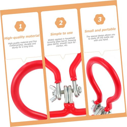 3 Pcs Manganese Steel Carboy Handle for 5 Gallon Glass Bottles Pvc-Covered Portable Lifting Tool for Home Brewing and Beer Making