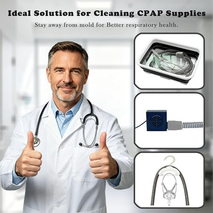 CPAP Cleaning Kit with Hose Dryer for Universal 22mm Tubing, Cpap Cleaner Supplies Includes Collapsible Wash Basin, Hose & Mask Brush, CPAP Holder & Hose End Caps | Make Cpap Cleaning Easier - color: Cpap Cleaning Kit With Hose Dryer
