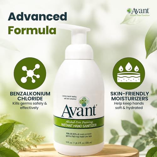 Avant® Alcohol-Free Foaming Hand Sanitizer, 18 oz Bottle 2-Pack bulk - size: 18 Fl Oz (pack of 2)