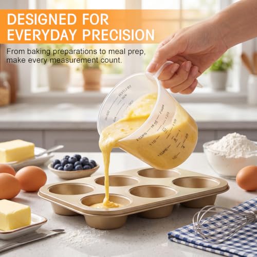 Kanayu 36 Pcs Plastic Measuring Cup Clear Measuring Mug with Spout and Handle Grip Capacity Clear Graduated Pitcher for Kitchen Flour Water Liquids (Black,16 Oz, 2 Cups) - color: Black, size: 16 Oz, 2 Cups