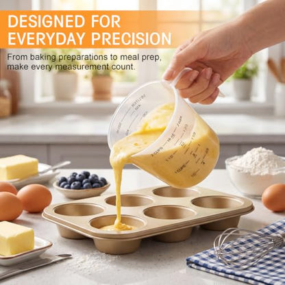 Kanayu 36 Pcs Plastic Measuring Cup Clear Measuring Mug with Spout and Handle Grip Capacity Clear Graduated Pitcher for Kitchen Flour Water Liquids (Black,16 Oz, 2 Cups) - color: Black, size: 16 Oz, 2 Cups