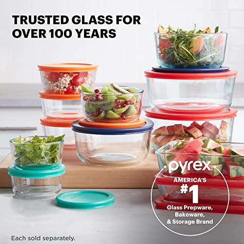 Pyrex Simply Store Glass Food Storage Container, Snug Fit Non-Toxic Plastic BPA-Free Lids, Freezer Dishwasher Microwave Safe, 4 Cup (Pack of 4) - size: 4 Cup (Pack of 4)