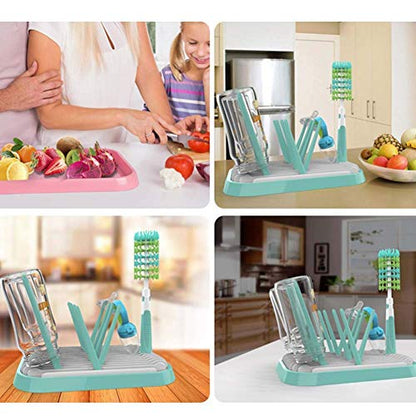 Baby Bottle Drying Rack Dryer Space Saving Travel Holder for Pump Cup Accessories(Pink) - color: Pink