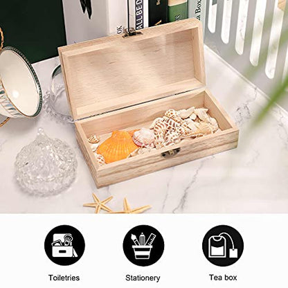 Cheese Texture Wooden Storage Box with Hinged Lid And Front Clasp Large Keepsake Box