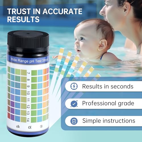 AAwipes pH Test Strips 0-14: 100 Strips Universal Litmus Paper pH Test Strips for Liquid Testing & Water & Food and Urine and Saliva, pH Level Testing from 0-14 Fast Results in Seconds (K05-100)