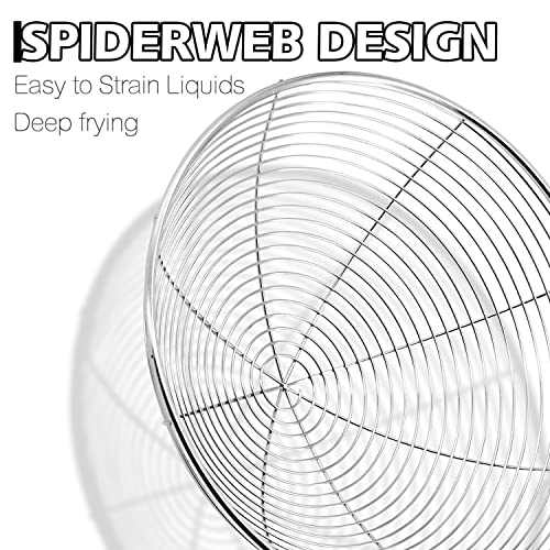 Anaeat 6.1" Stainless Steel Spider Skimmer, Professional Kitchen Pasta Strainer Spoon with Long Handle - Asian Strainer Ladle Wire Skimmer Spoons for Cooking and Frying - color: 6.1" Spider Strainer Skimmer