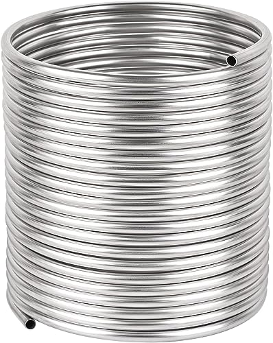 3/8" x 50Ft 304 Stainless Steel Tubing Coil, Immerson Tubing Coil for Ice Bath Wort Chiller, Beer Brewing, Welded Stainless Steel Tube for DIY Projects (3/8" x 50Ft) - size: 3/8" x 50Ft