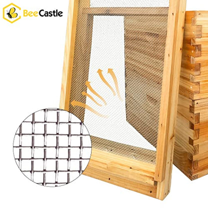 BeeCastle Beehive Screened Bottom Board Dipped in 100% Beeswax,Screened Bottom Board 8 Frame with Solid Wood - size: 8-Frame