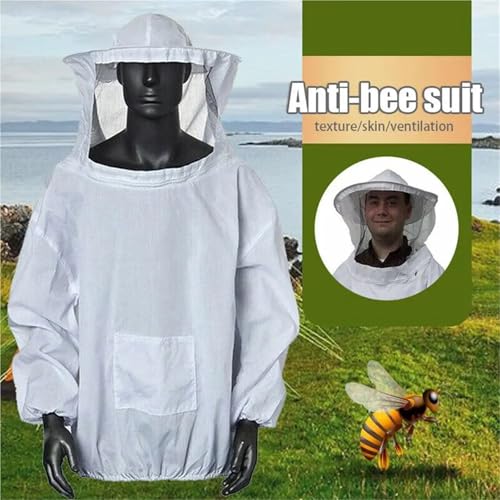 Mosquito Suits For Adult 2Pcs Protective Beekeeping Jacket Veil Smock Equipment Beekeeping Hat Sleeve