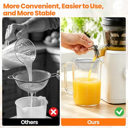 Juice Strainer for Nama J2, Stainless Steel Fine Mesh Strainer for Juicing with Dual Handles, Juicer Replacement Accessories for Smoothies Fruit Juice