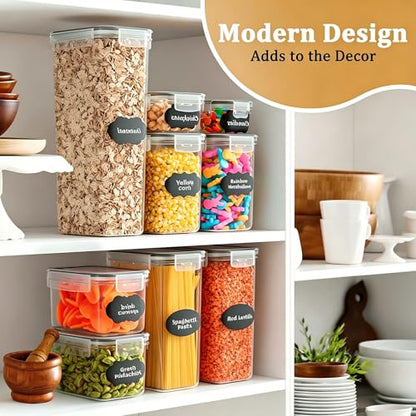 28pcs Airtight Containers, Clear Stackable Dry Food Storage | clear airtight containers with tight lids keep dry food fresh. Safe plastic, stackable for pantry kitchen storage - size: 28 pcs(42.56L)