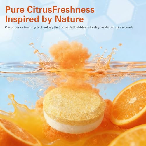 SOPAMI Garbage Disposal Cleaner Tablet and Deodorizer 24 Pack 2 Year Supply | KITCHEN Citrus Foam Sink Cleaner Eliminates Odor,XL Grease & Buildup Remover,Natural Kitchen Drain Cleaning Care - size: 24 Count (Pack of 1)