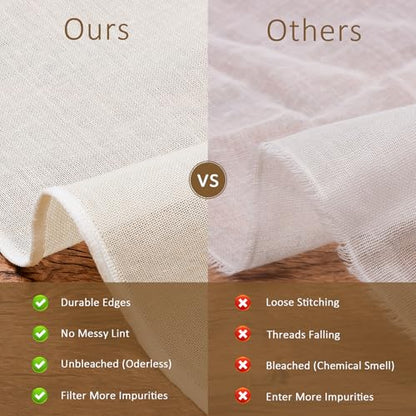 Precut Cheesecloth, 15 x 15'' 4 Pack, Grade 100,Reusable Ultra Fine Cloth Strainer for Straining, Cooking & Juicing, 100% Unbleached Cotton Cheese Cloth for Making Cheese,Washable - size: 15x15'' 4 Pack
