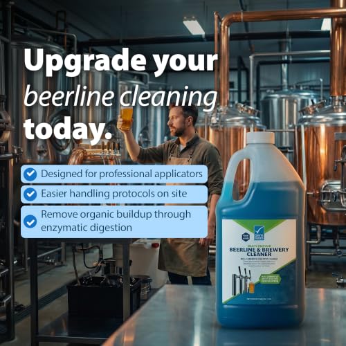Multi-Enzyme Beer Line Cleaner, 1 Gallon, Professional Brewery and Kegerator Draft System Cleaning Solution, Non-Corrosive pH-Neutral Enzyme Formula for Bars, Pubs, and Headbrewers - size: 1 Gallon