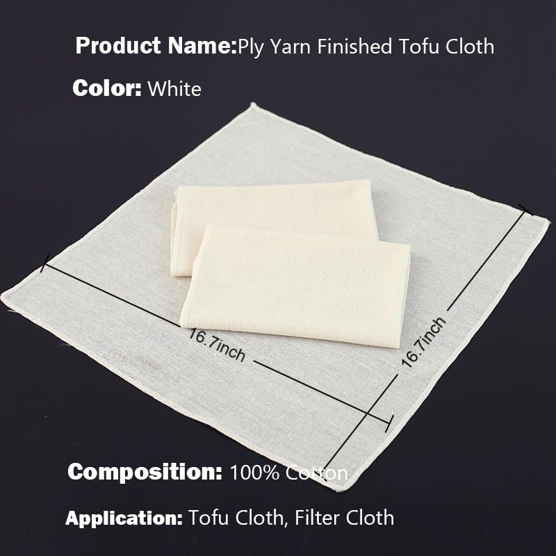Reusable Cheesecloth 50×50 cm, Fine Cotton Straining Cloth for Cooking, Baking, Juicing & Cheese Making, Washable Kitchen Strainer Fabric