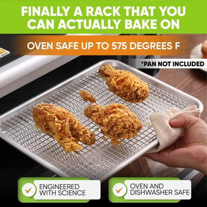 Spring Chef 8.5" x 12" Stainless Steel Cooling Racks, Wire Rack for Baking Sheet - Fits Small Quarter Sheet Pan - Perfect for Cooking, Baking, Grilling, Smoking - Dishwasher Safe - Set of 2 - size: 8.5"x12", style: 2 Pack
