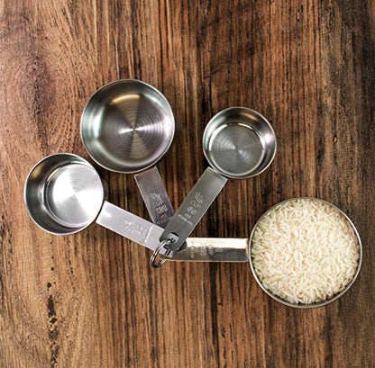 Mrs. Anderson’s Baking Measuring Cups, Engraved Measurements for Liquid or Dry Ingredients, Stainless Steel, 4-Piece Set - size: 4-Piece Set, Standard