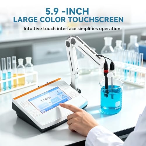 Benchtop pH Meter with Custom Calibration - 0.01pH Accuracy, Flexible 2-Point, Supports Non-Standard Buffers, Auto/Manual Temp Comp, 0-16pH Range, Lab/Industrial Analyzer