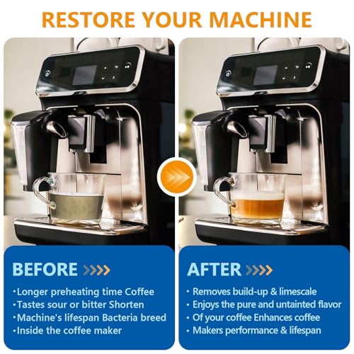 Coffee Machine Cleaner Descaler Tablets 34 Pack, Coffee Maker Cleaner for Keurig, Ninja, Breville, Delonghi, Nespresso, Miele,Espresso Machine Cleaning Tabs,Descaling Solution for Coffee Pot Maker - size: 1 Count (Pack of 34)