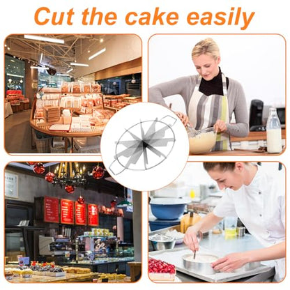 Penitue 10-Slice Cake Cutter Press, Stainless Steel Round Pie Divider with Side Handles Pie & Cheesecake Slicer for Uniform Portions Bakeries and Home Use - style: 10 grid cake cutter
